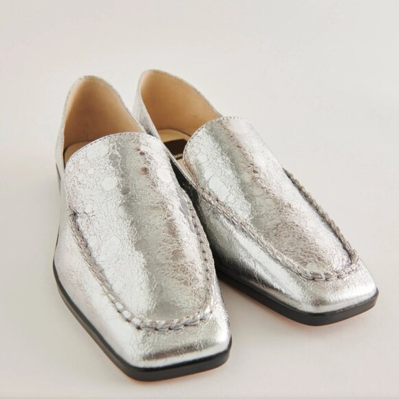 NEW DOLCE VITA Leather Beny Dress Flats in silver for women 825 3t2 - Picture 5 of 17